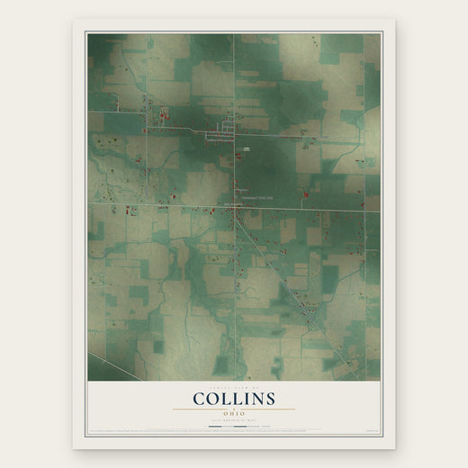 Collins, Ohio map print, the full design