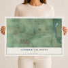 Map of Commercial Point, Ohio, 12 x 18 inch unframed archival matte print