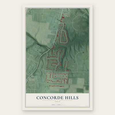 Concorde Hills, Ohio map print, the full design