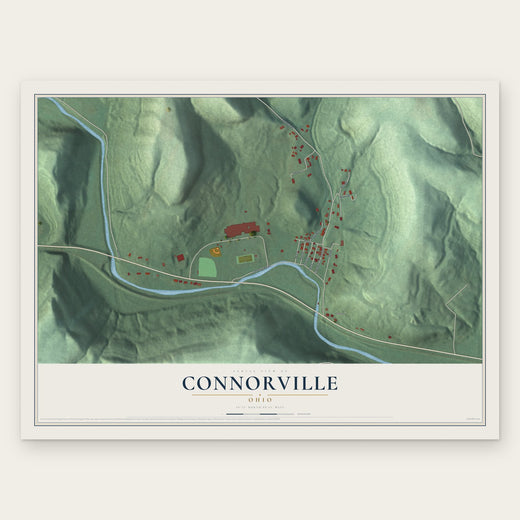 Connorville, Ohio map print, the full design