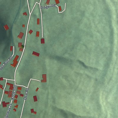 Close-up of the map of Connorville, Ohio print showing street and building detail