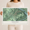 Map of Coolville, Ohio, 12 x 18 inch unframed archival matte print