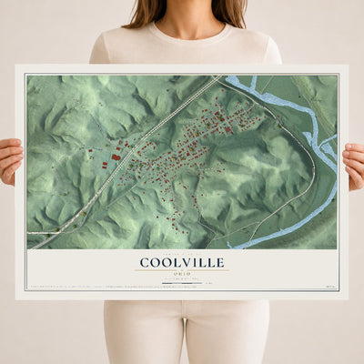 Map of Coolville, Ohio, 18 x 24 inch unframed archival matte print