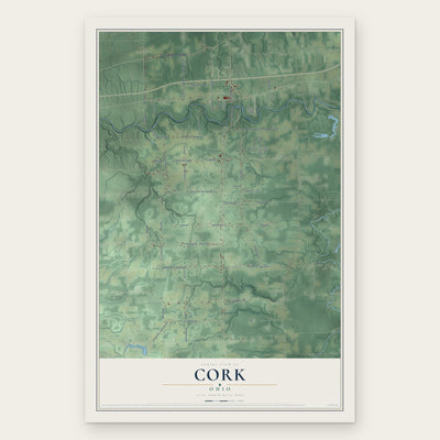 Cork, Ohio map print, the full design