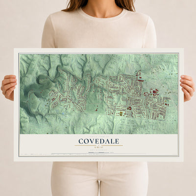 Map of Covedale, Ohio, 12 x 18 inch unframed archival matte print
