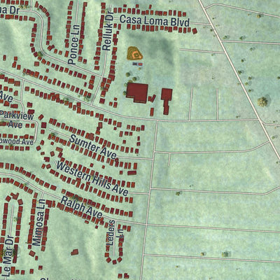 Second close-up of the map of Covedale, Ohio print showing more streets and buildings