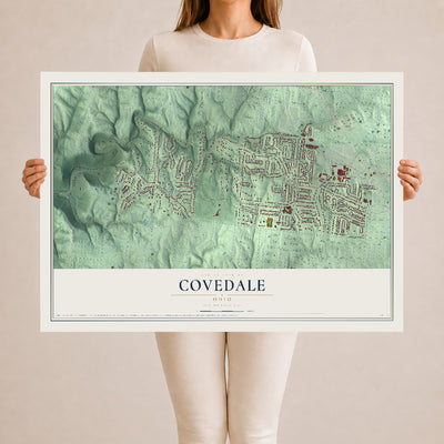 Map of Covedale, Ohio, 24 x 36 inch unframed archival matte print