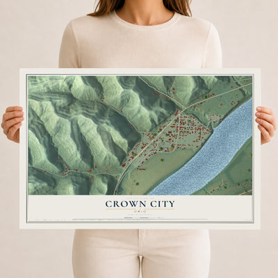 Map of Crown City, Ohio, 12 x 18 inch unframed archival matte print