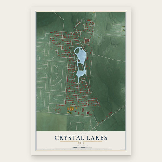 Crystal Lakes, Ohio map print, the full design