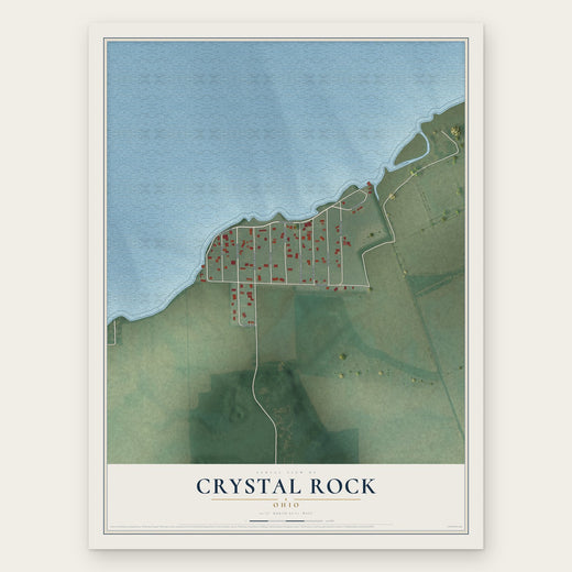 Crystal Rock, Ohio map print, the full design
