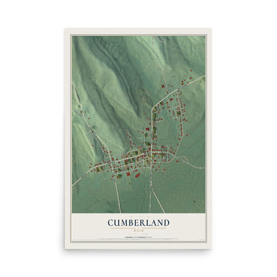 Map of Cumberland, Ohio, 12 x 18 inch unframed archival matte print