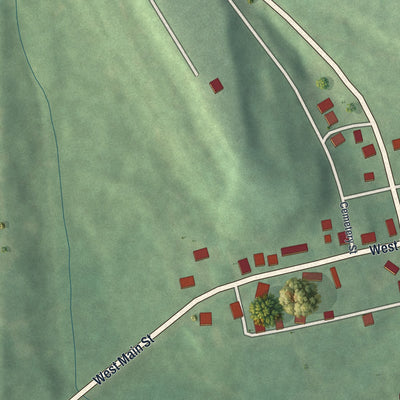 Second close-up of the map of Cumberland, Ohio print showing more streets and buildings