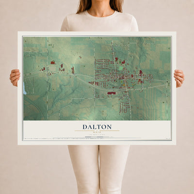 Map of Dalton, Ohio, 24 x 36 inch unframed archival matte print