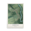 Map of Darbyville, Ohio, 12 x 18 inch unframed archival matte print