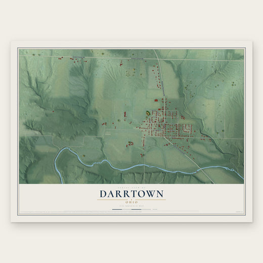 Darrtown, Ohio map print, the full design