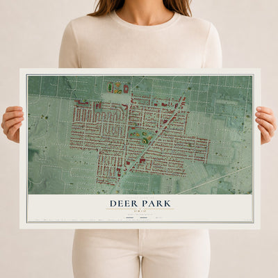 Map of Deer Park, Ohio, 12 x 18 inch unframed archival matte print