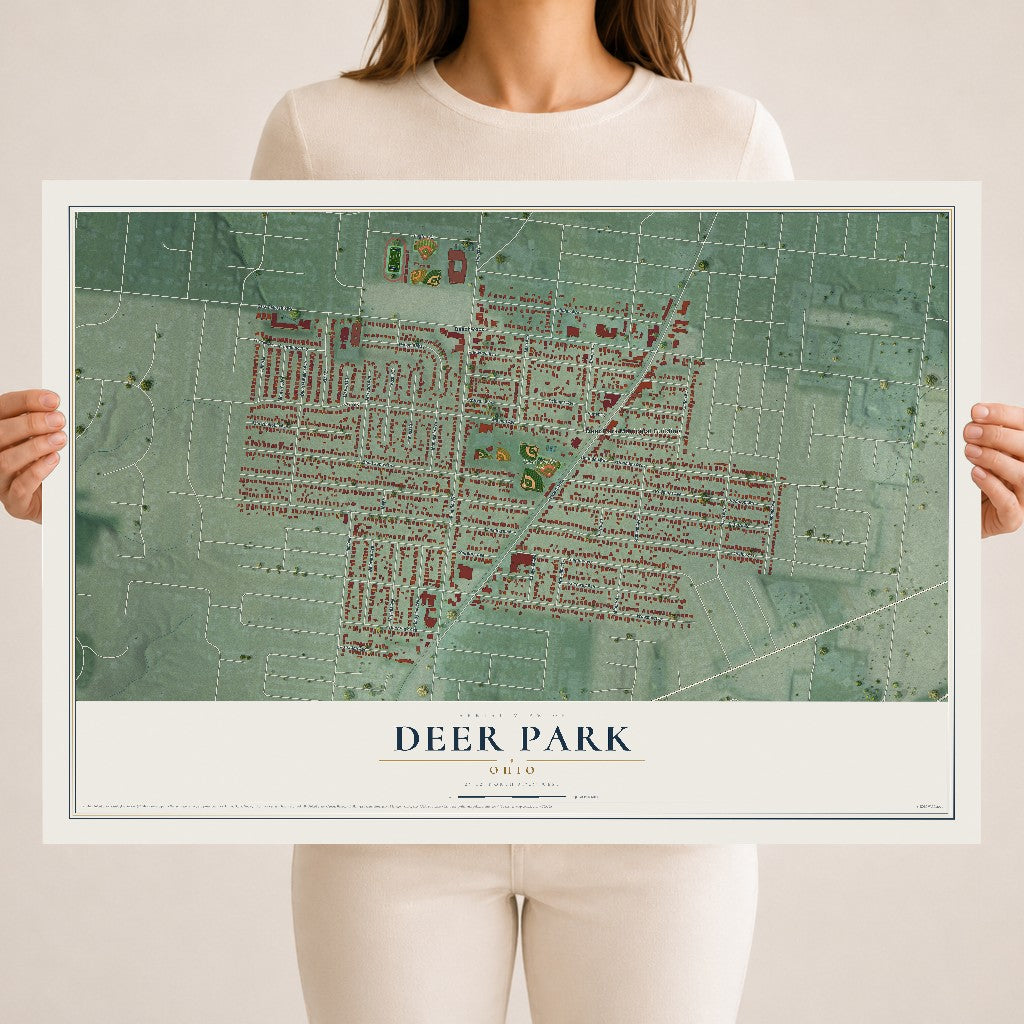 Map of Deer Park, Ohio, 18 x 24 inch unframed archival matte print
