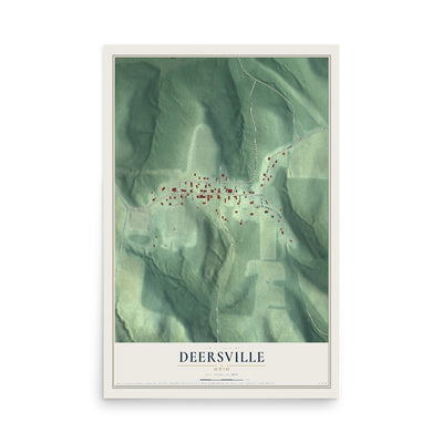 Map of Deersville, Ohio, 12 x 18 inch unframed archival matte print