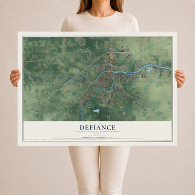 Map of Defiance, Ohio, 24 x 36 inch unframed archival matte print