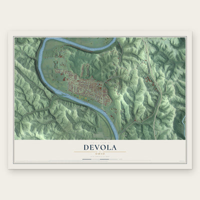 Devola, Ohio map print, the full design
