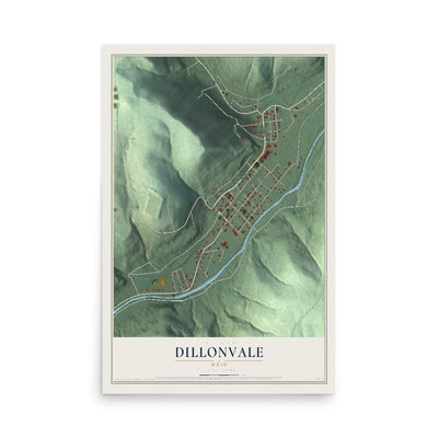 Map of Dillonvale, Ohio, 12 x 18 inch unframed archival matte print