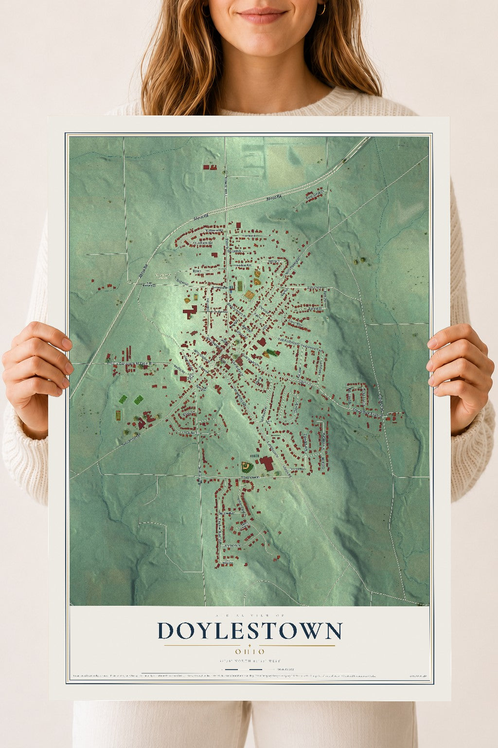 Map of Doylestown, Ohio, 18 x 24 inch unframed archival matte print