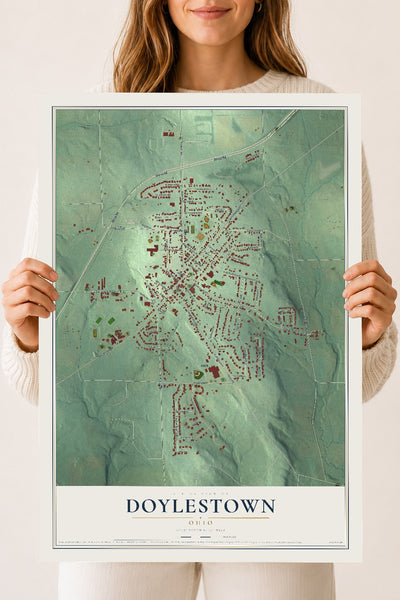 Map of Doylestown, Ohio, 18 x 24 inch unframed archival matte print