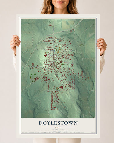 Map of Doylestown, Ohio, 24 x 36 inch unframed archival matte print