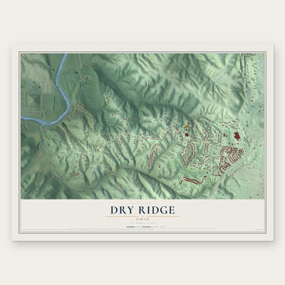 Dry Ridge, Ohio map print, the full design