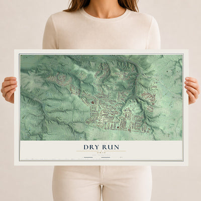 Map of Dry Run, Ohio, 12 x 18 inch unframed archival matte print