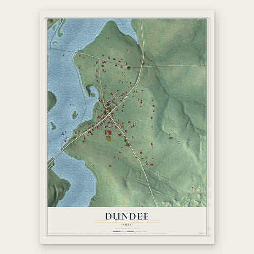 Dundee, Ohio map print, the full design