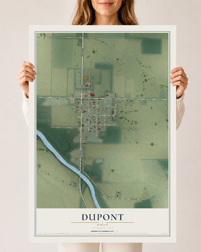 Map of Dupont, Ohio, 24 x 36 inch unframed archival matte print
