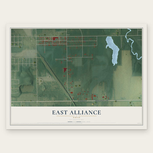 East Alliance, Ohio map print, the full design