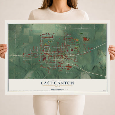 Map of East Canton, Ohio, 18 x 24 inch unframed archival matte print