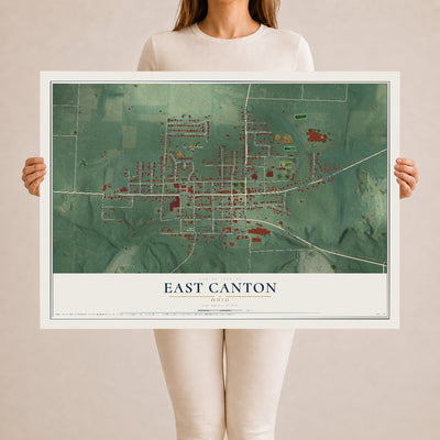 Map of East Canton, Ohio, 24 x 36 inch unframed archival matte print