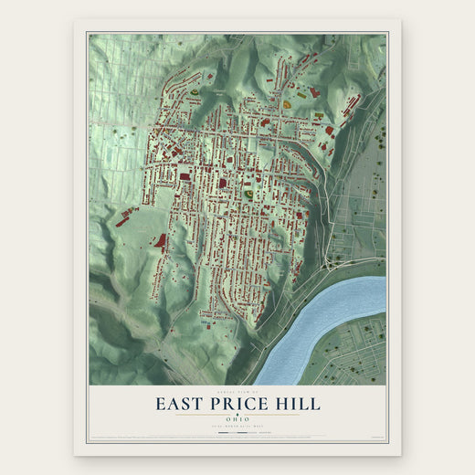 East Price Hill, Ohio map print, the full design