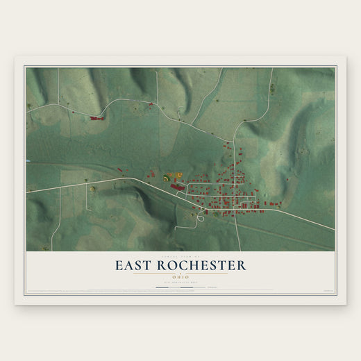 East Rochester, Ohio map print, the full design