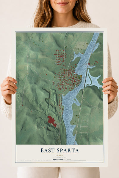 Map of East Sparta, Ohio, 18 x 24 inch unframed archival matte print
