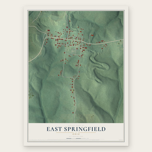 East Springfield, Ohio map print, the full design