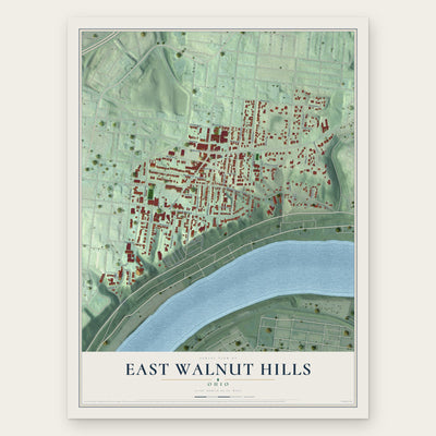 East Walnut Hills, Ohio map print, the full design