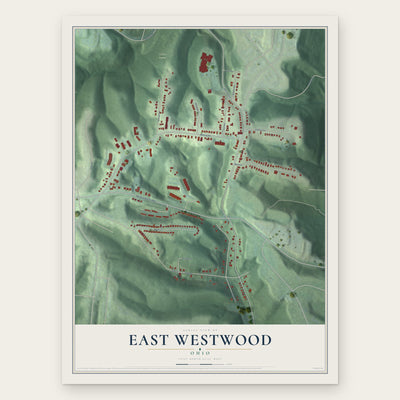 East Westwood, Ohio map print, the full design