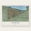 Edgewater, Ohio map print, the full design