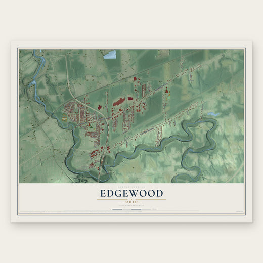 Edgewood, Ohio map print, the full design