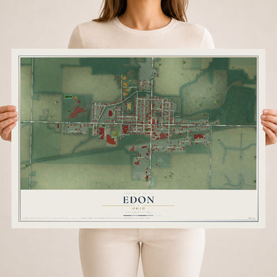 Map of Edon, Ohio, 18 x 24 inch unframed archival matte print
