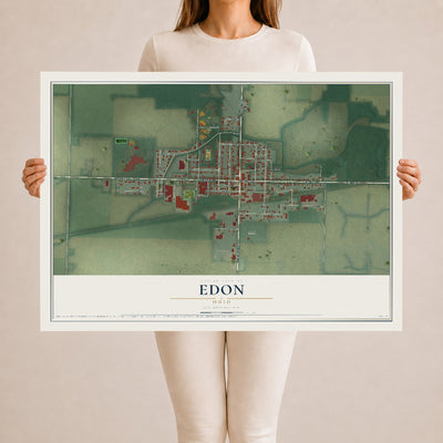 Map of Edon, Ohio, 24 x 36 inch unframed archival matte print