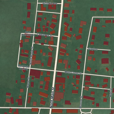 Close-up of the map of Eldorado, Ohio print showing street and building detail