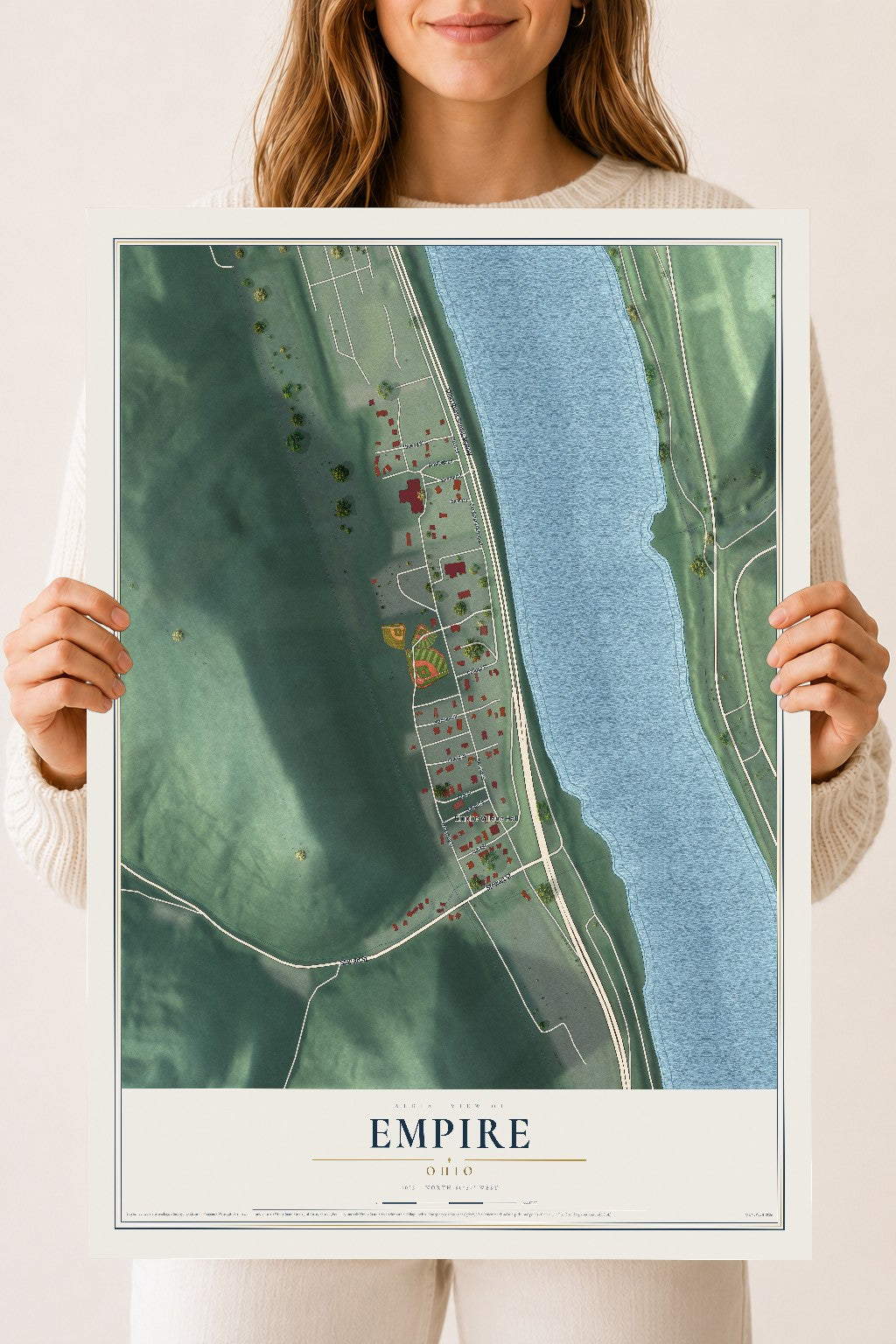 Map of Empire, Ohio, 18 x 24 inch unframed archival matte print