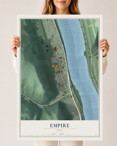 Map of Empire, Ohio, 24 x 36 inch unframed archival matte print