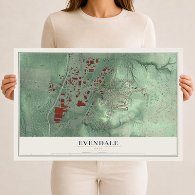 Map of Evendale, Ohio, 12 x 18 inch unframed archival matte print