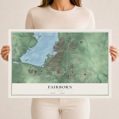 Map of Fairborn, Ohio, 12 x 18 inch unframed archival matte print